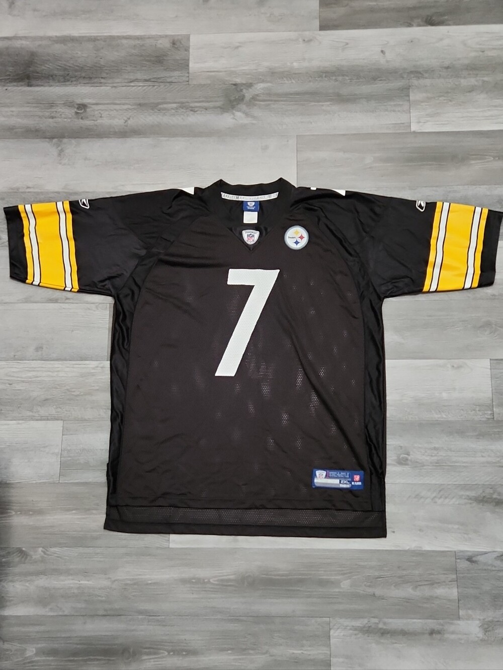 Pittsburgh Steelers #7 Roethlisberger Black & Yellow Mens 2XL Football Jersey
